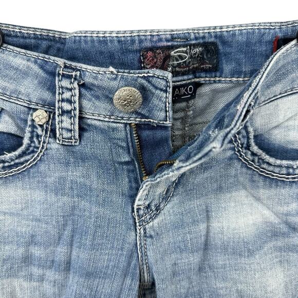 Silver Jeans Aiko Mid Capri denim stretch jeans mid rise women’s size 25 - Picture 5 of 13
